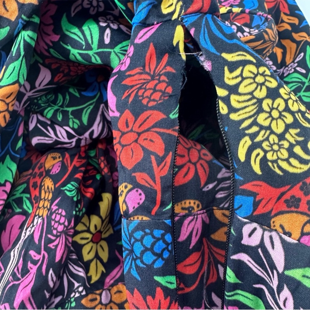 Farm Rio Tropical Garden Lenzing™ Ecovero™ Viscose Midi Dress Small New FLAWED - Picture 9 of 16